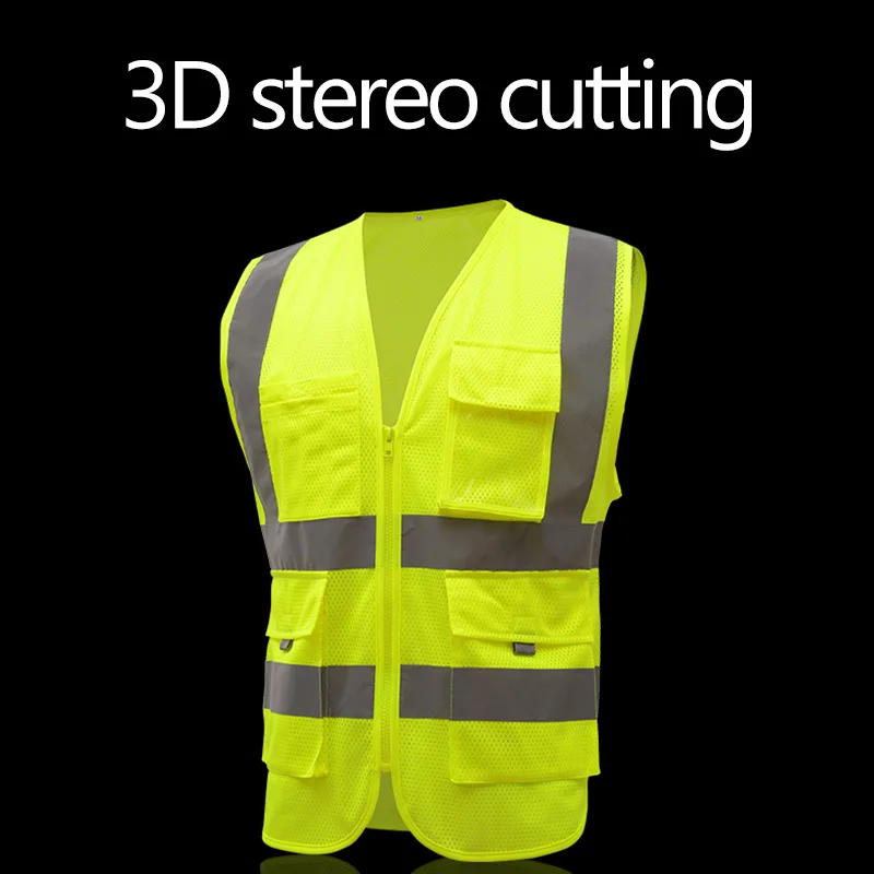 SFvest HI VIS VIZ жилет руководителя высокой видимости светоотражающий сетчатый жилет Мульти-карман жилет безопасности со светоотражающими полосками сетчатый жилет