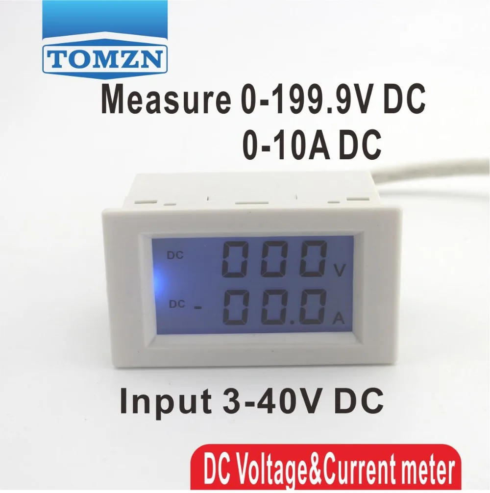 Dual LCD display DC Voltage and current meter voltmeter ammeter range 0-199.9V 0-10A Blue backlight 3~40 Input | Инструменты