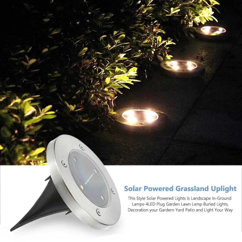 LED Solar Power Buried Light Ground Lamp Outdoor Path Light Spot Lamp