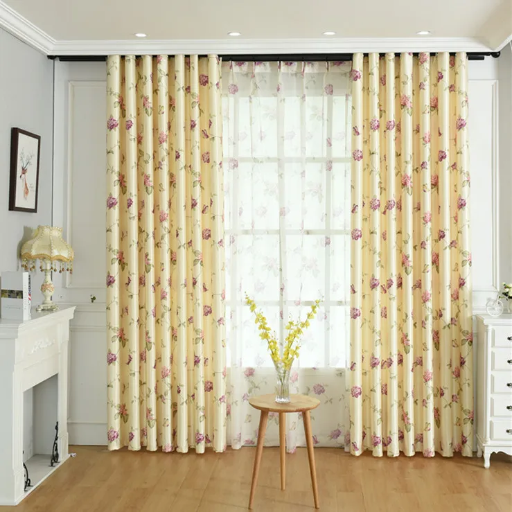 

MYRU Modern Pastoral Floral Curtain Finished Window Semi Blackout Curtains for Children Kids Bedroom Windows Treatments Fabric