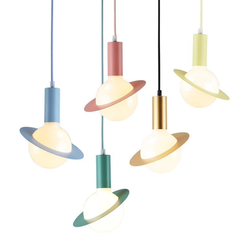 

Modern simple Milk tea shop deco pendant light colorful macaron droplight foyer restaurant bedroom kids room droplight