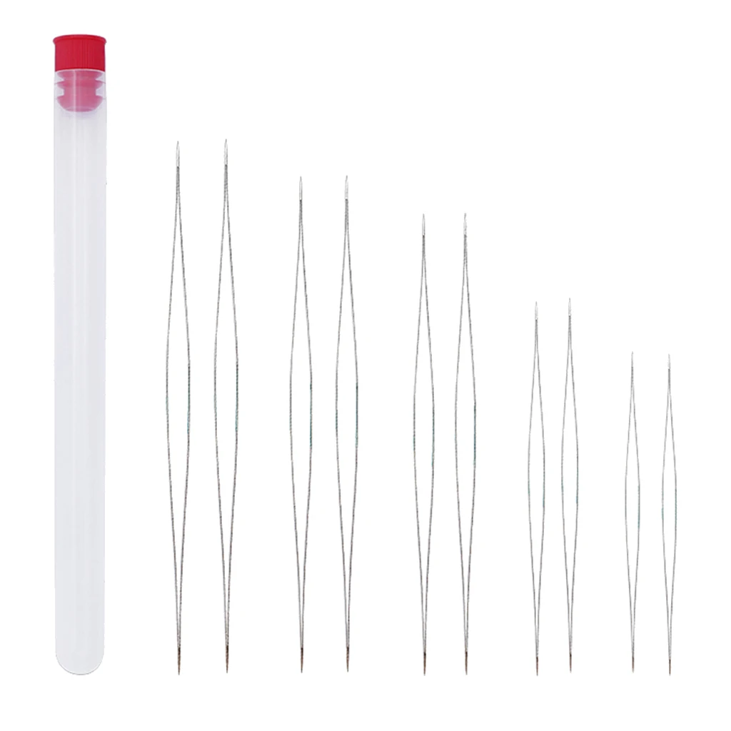 

10pcs Mixed Size Steel Big Eye Beading Needle For DIY Crafts Jewelry Making