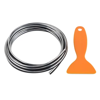 

5M Line Car Interior Decor Universal Silver Point Edge Gap Door Panel Accessories Molding