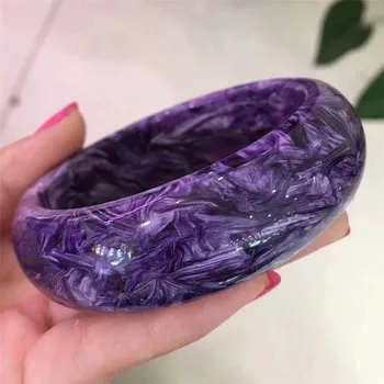 

Natural Purple Charoite Gems Stone Lady Bangle Innder Diamater 55mm AAAAA Certificate Drop Shipping For Woman Healing Stone