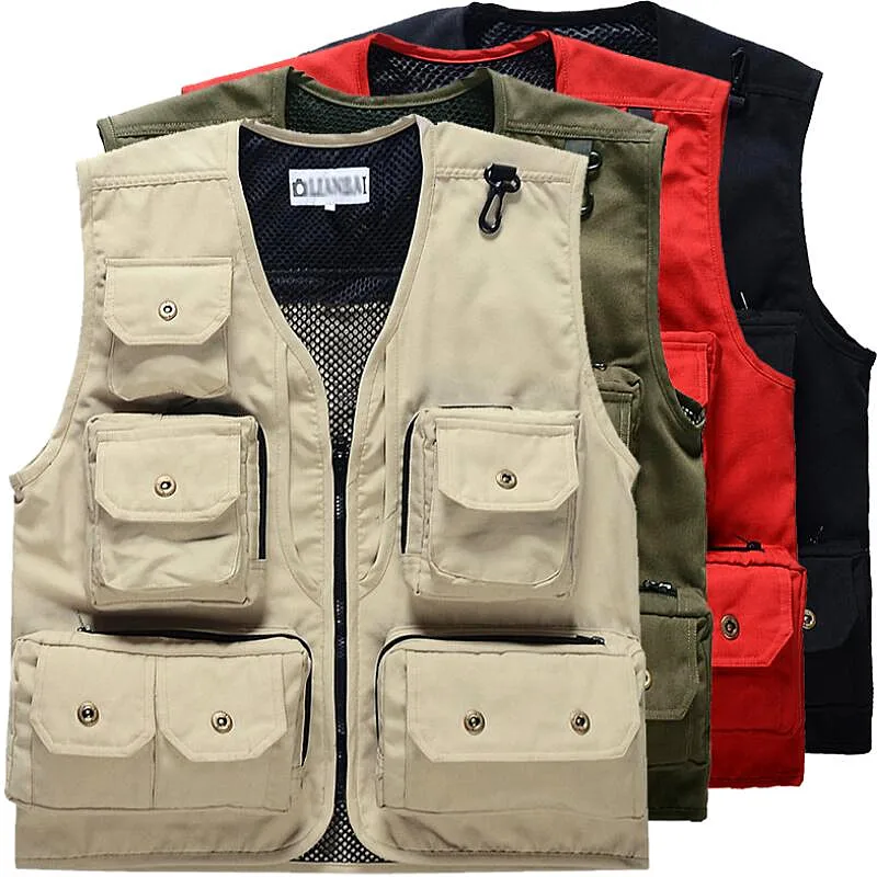 Summer Autumn Men Multifunctional Quick Drying Mesh Fishing Vest Jacket