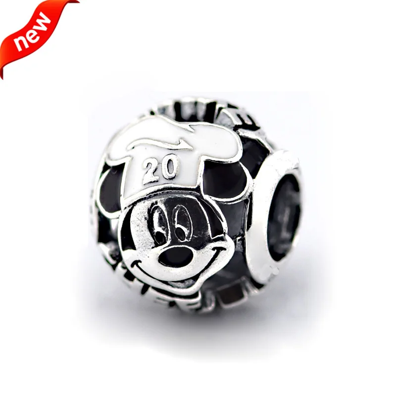 

DIY Beads for Jewelry Making Sterling-Silver-Jewelry Mickey Chef Bead Charms Silver 925 Berloque Perles Women