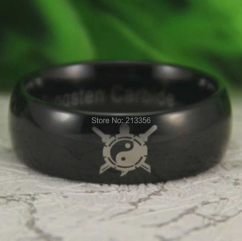 

Free Shipping!USA Hot Selling E&C TUNGSTEN JEWELRY GOOD QUALITY 8MM BLACK Teenage Mutant Ninja Turtles NEW TUNGSTEN WEDDING RING