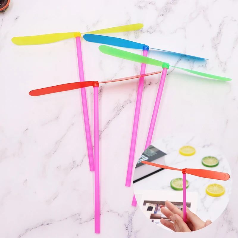 

1pc Bamboo Dragonfly Toys Children Outdoor Sport Parent-child Interactive Puzzl Fairy Flying Saucer Arrow Flywheel Random Color