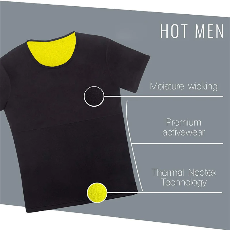NINGMI Hot Shirt Men Body Shaper Vest Neoprene Sweat Sauna Suit Male Fitness Compression Tank Top Slimming Waist Trainer T-Shirt (5)