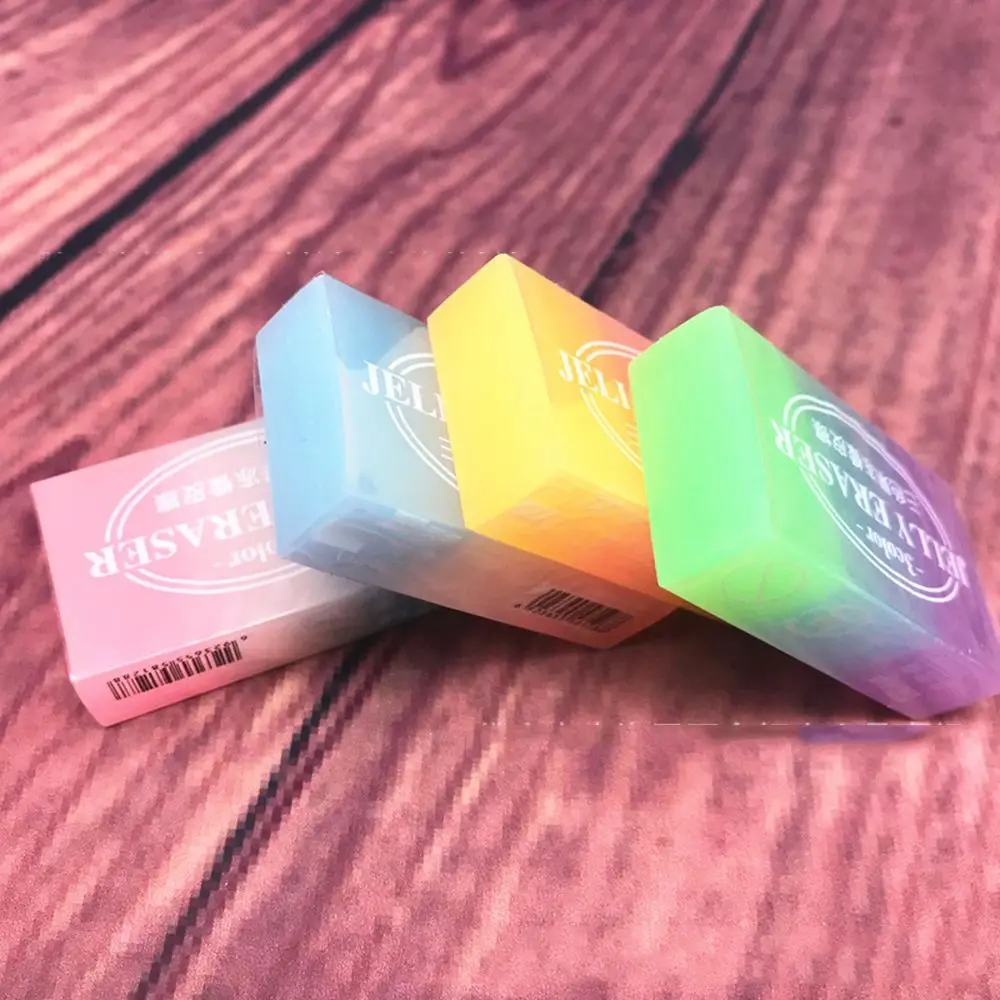 

Three-color jelly color eraser three-dimensional crystal eraser Q bomb jelly color student school office supplies color random