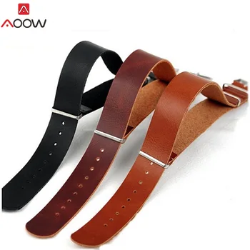 

Top Quality PU Leather ZULU Watchband Strap NATO Imitation Leahter Watch band 18mm 20mm 22mm 24mm Watch Accessories