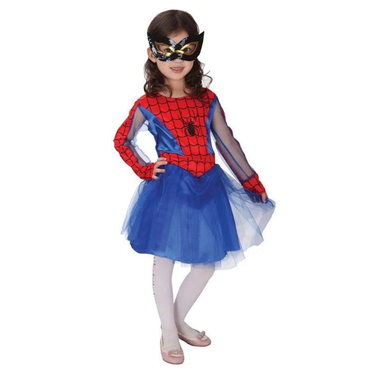 Spider Girl Costumes Children Spiderman Cosplay Dance Dress For Kids