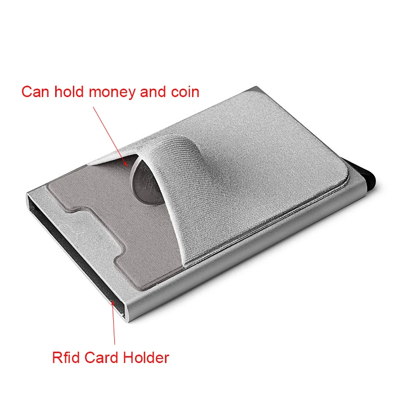 Противоугонный мужской держатель для кредитных карт Rfid блокирующий кошелек безопасности id Алюминиевый металлический дорожный кошелек Бизнес чехол для банковских карт протектор