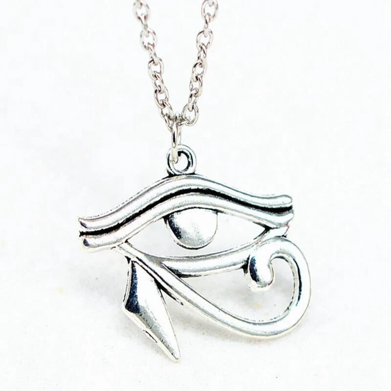 

NEW Fashion Ancient Egypt Eye of Horus Pendants Cross Chain Short Long Mens Womens Silver Valentine's Day Necklace Jewelry Gift