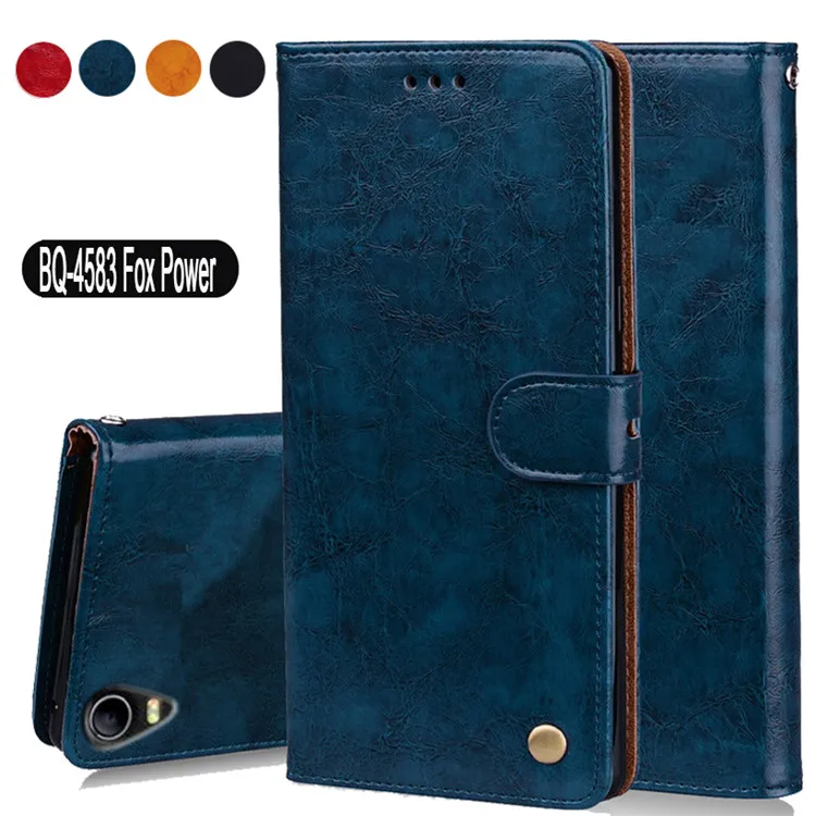 

Luxury PU Leather Slip-resistant Flip Wallet Case For BQ BQ-4583 Fox Power Book Case 4.5" Back Cover Case W02