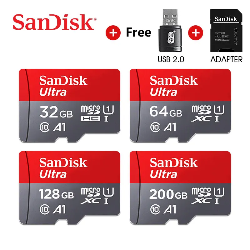 sandisk микро sd карты Class10 TF card16gb 32 Гб 64 Гб 128 Гб карта памяти для телефона и настольного ПК с адаптером селфи-стик подарок