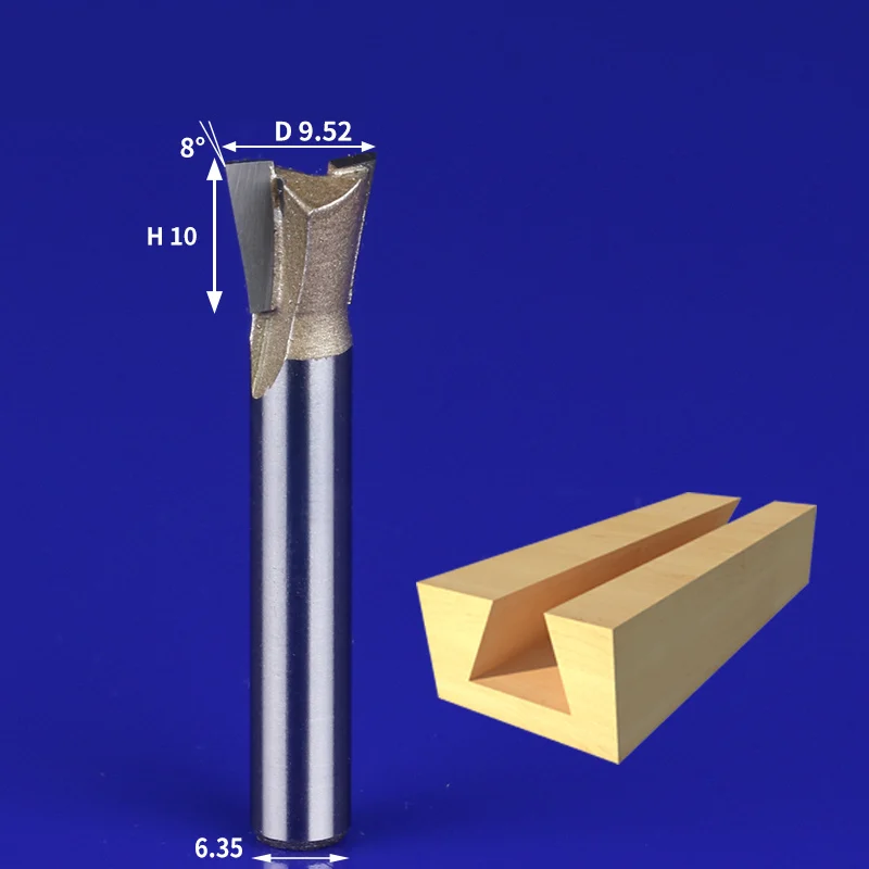 1 шт- ЧПУ твердосплавные деревообрабатывающие фрезы, инструмент по дереву, ящики, шкафы, коробки, декоративные коробки, подарочные коробки - Длина режущей кромки: 6.35mm x 9.52mm