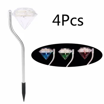 

4x Outdoor Solar Power LED Path Wall Landscape Mount HU Garden Fence Lamp Light