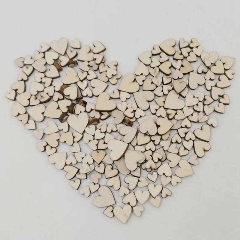 

100pcs Sewing Craft Wooden Buttons Heart-shaped Design Buttons without Hole