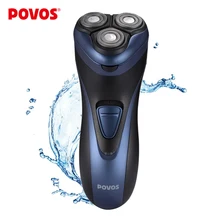 

POVOS Men's Washable Rechargeable Rotary Electric Shaver Razor with Pop-up Trimmer 3D Floating Structure PW936