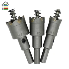 Carbide Tips Core Drill Bits Kit TCT Hole Saw Cutter Tungsten Steel for Metal Drilling Holes Saw Cutter 20 25 30 35 40 45 50mm