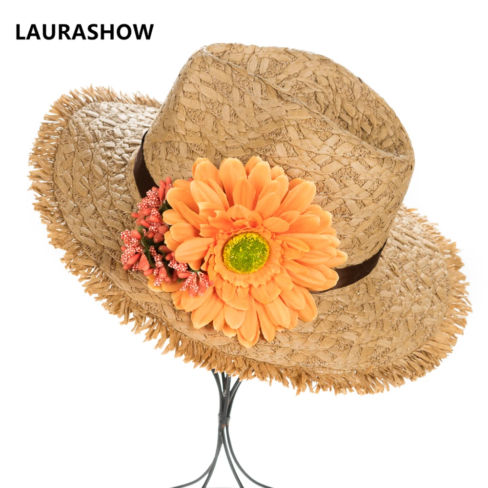 orange floppy sun hat