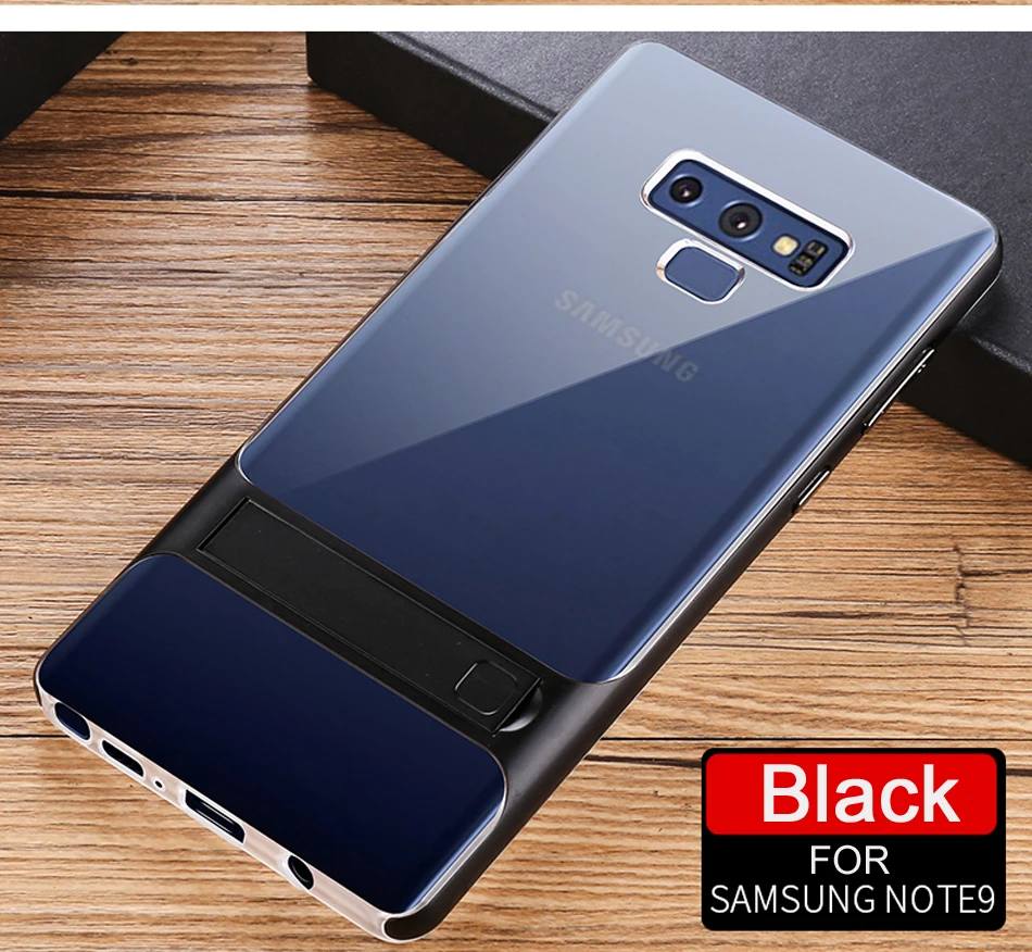 ITEUU NOTE9 PC TPU чехол с подставкой для samsung Galaxy Note 9 чехол s Мягкие противоударные силиконовые прозрачные чехлы с подставкой