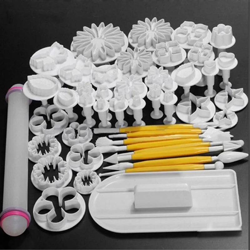 

46 PCS/SET DIY 3D Plunger Fondant Flower Cake Mold Flower Decorating Tools Baking Kit Making Mould For Cookie Bakeware