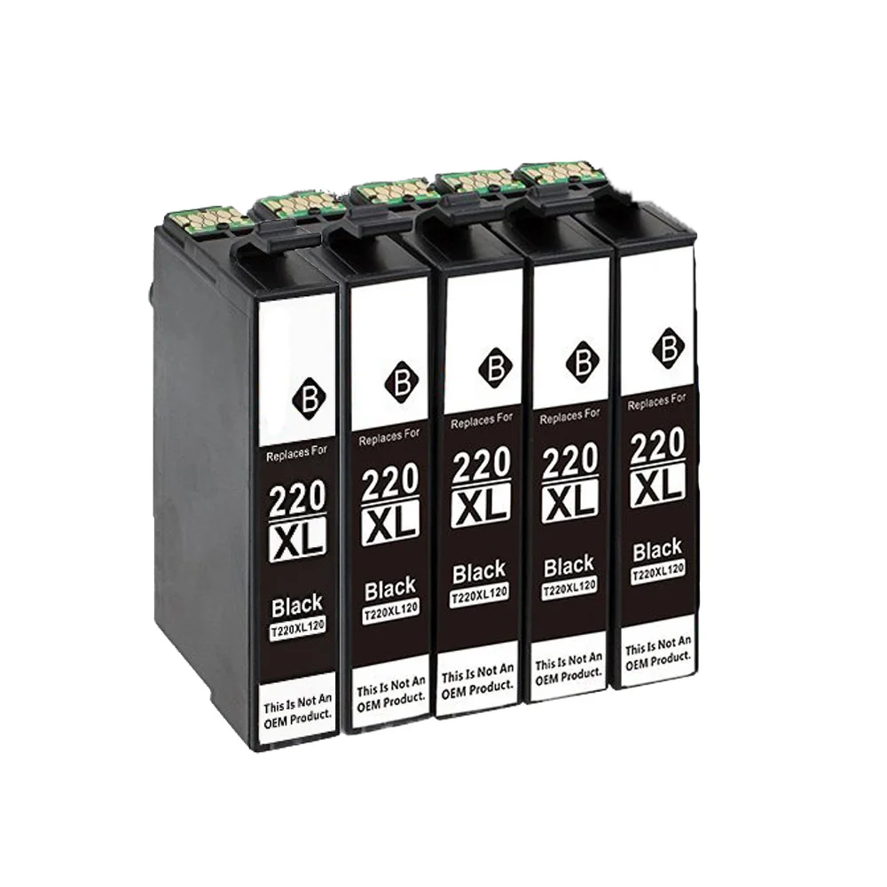 5 черный пакет Epson 220xl T220 совместимый картридж с чернилами для принтера Epson рабочей силы WF-2630 WF-2650 WF-2660 XP-320 XP-420 чернила для принтера