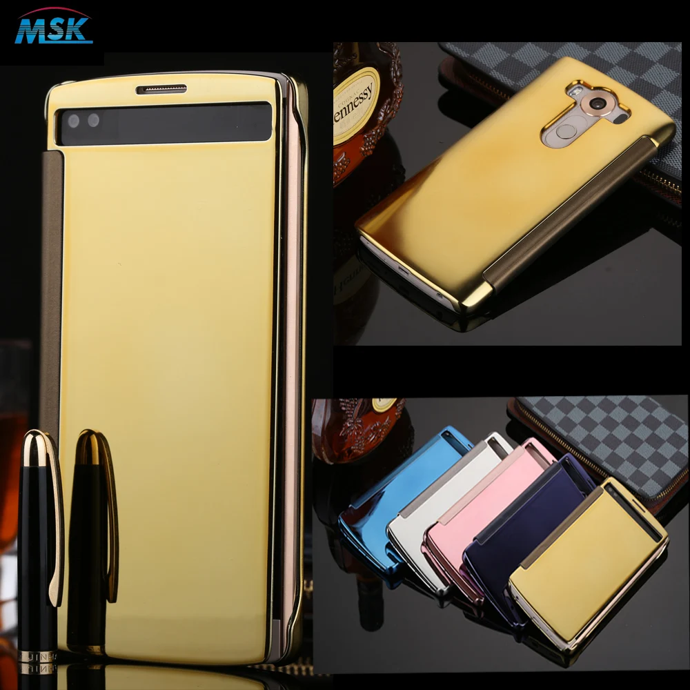 Flip Cover For LG V10 F600K F600L Luxury Mirror Smart shell for LG v10