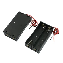 2pcs Black 2 x 18650 3.7V Battery Holder Case Box w Wire Leads                                                                #8