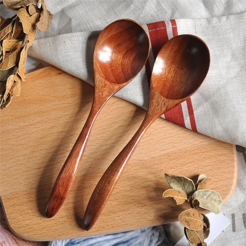 

1PCS Wooden Spoon Kitchen Cooking Utensil Tools Soup Spoon Kitchen Tableware Teaspoon cuchara madera Best Selling products S26
