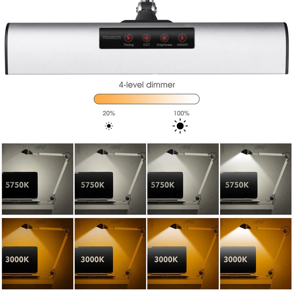 A509S LED Swing Arm Architect Desk Lamp Clamp ,8.4W Drafting LED Lamp for Reading/Working (2 Lighting Modes,4 level Dimmable)