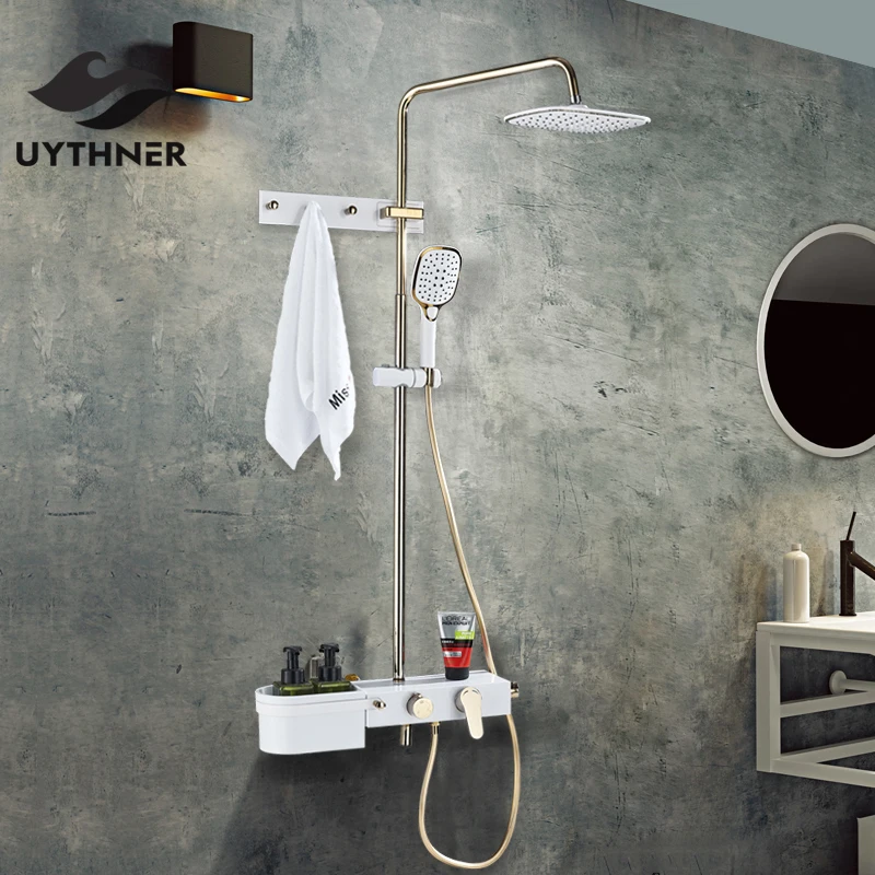 Uthyner 9 &quotRain Shower Faucet Bathroom Set Wall Mounted Mixer With Hand Sprayer 3-Model Switch Hot &amp Cold Water | Обустройство