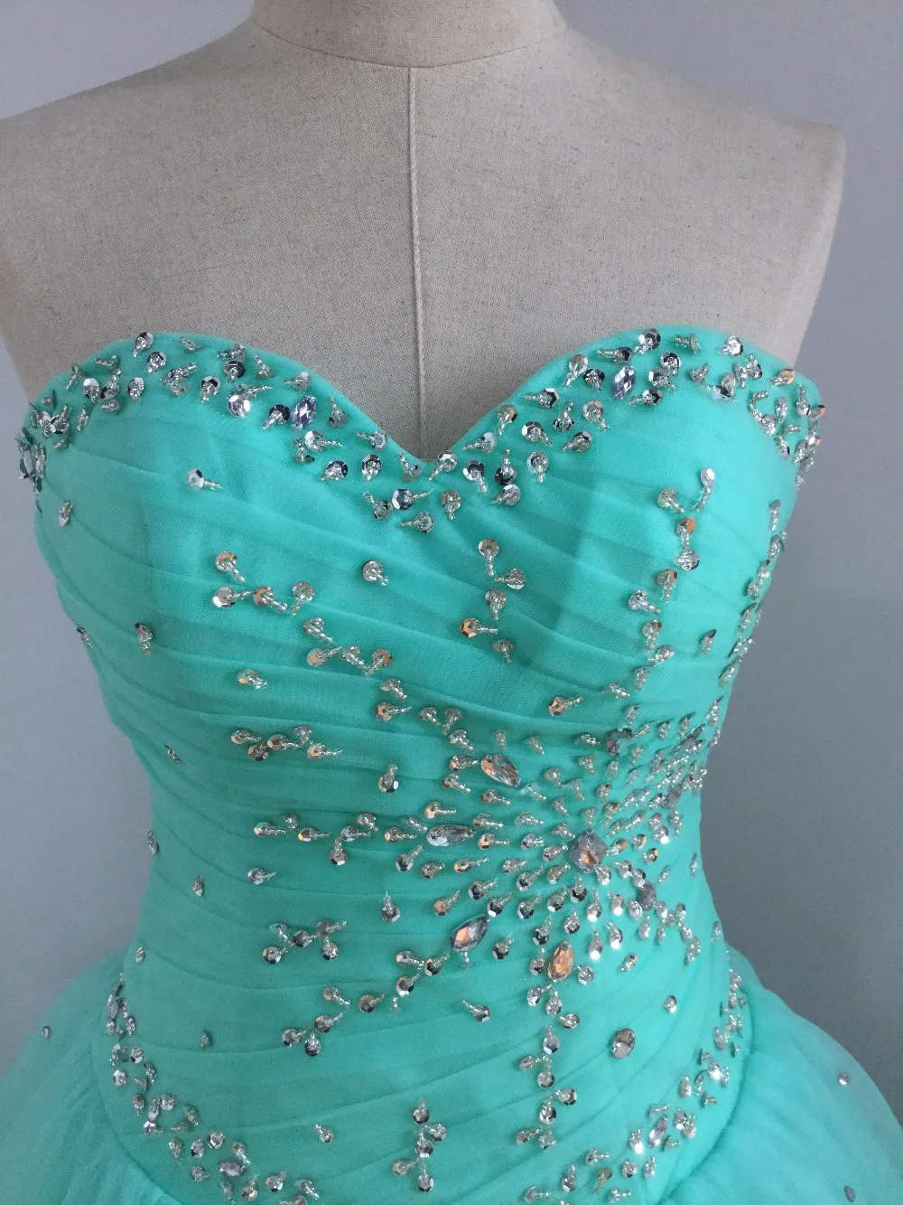 beaded mint cheap quinceanera gowns