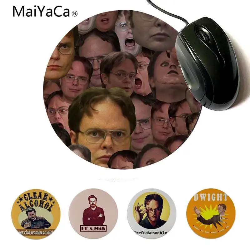 

MaiYaCa Beautiful Anime Dwight Schrute small Mouse pad PC Computer mat 200x200mm 220x220mm Round Mouse Pad