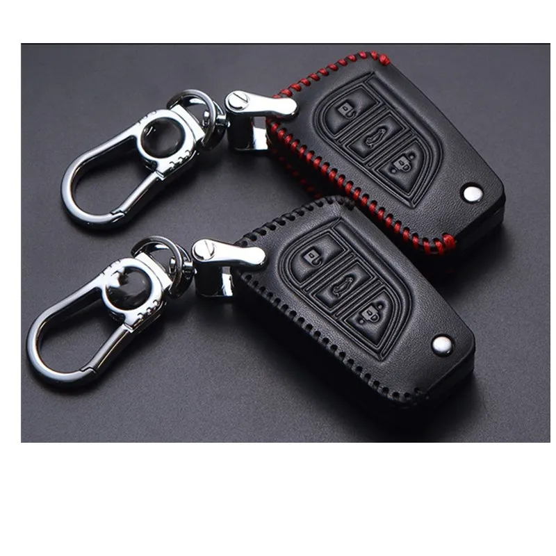Buy Genuine top layer leather key remote black fob