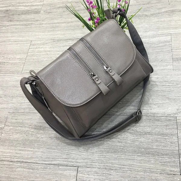 Новая модная маленькая сумка из натуральной кожи с клапаном, роскошные сумки, женские сумки, дизайнерские женские сумки через плечо, дамские сумочки - Цвет: gray