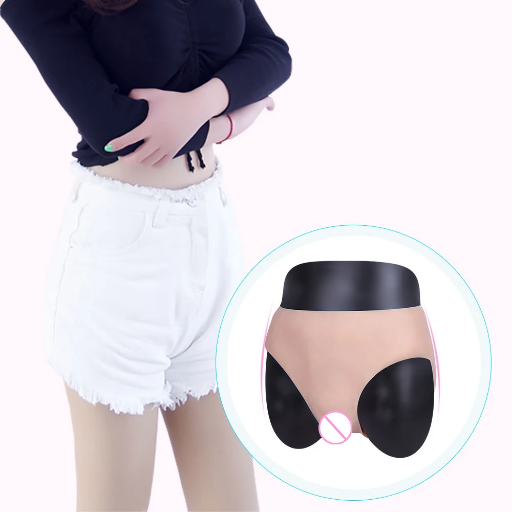 

KOOMIHO Silicone Hiding Gaff Boxer Briefs Crossdresser Panties Men Thong with Female Tube for Love Transgender Drag Queen 1G