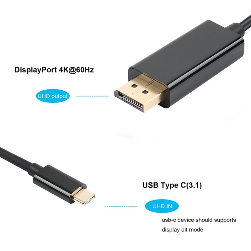 USB-C к DisplayPort кабель адаптер 6Ft USB 3,1 type C к DP HD кабель