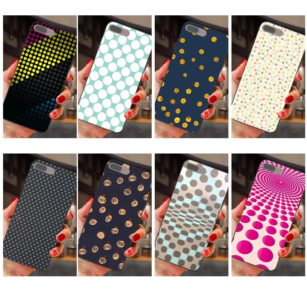 Золотой черный белый узор в горошек мягкие чехлы для телефонов из ТПУ чехол Samsung