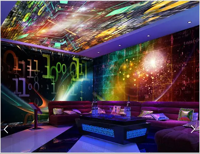 Personalizado 3d papel pintado techo mural 3d wallpaper Fresco bar