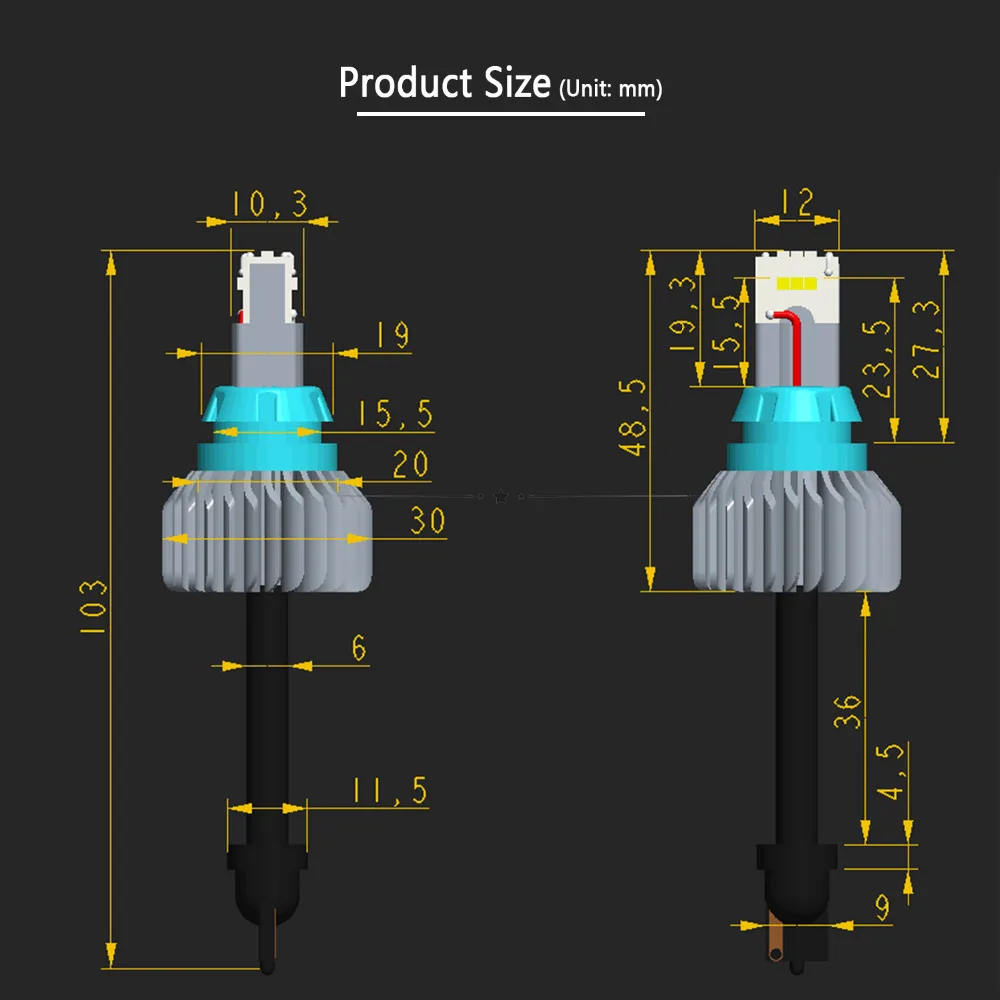 2 шт. T15 W16W светодиодный CANBUS 912 921 CSP 9 SMD без ошибок 6500K белый 2000lm Автомобильная