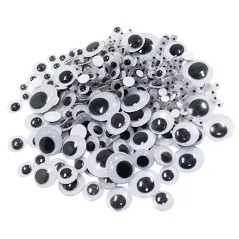 

308 Pieces Assorted Size Self Adhesive Sticky Wiggle Googly Eyes Black White