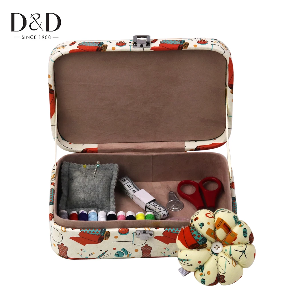 D&D Multifunction Artificial Leather Sewing Kit Sewing Box Portable Scissor Thread Stitches Needle Sets Home Tools Organizer Box|Sewing Tools & Accessory| - AliExpress