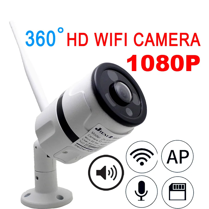 Беспроводная IP-камера JIENU 1080P Wi-Fi панорамная камера видеонаблюдения рыбий глаз 360