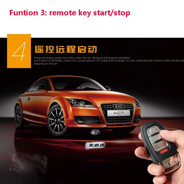 Для автомобиля Audi Q3 с одной кнопкой start stop system дистанционный ключ start stop с панелью+ бесключевая система входа