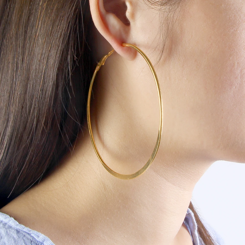New Arrival Big Statement Circle Earrings 90mm 80mm Round Circle Drop