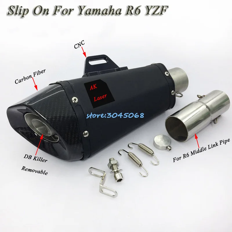 

Motorcycle Full Exhaust System Slip on For YAMAHA R6 YZF 2006-2016 Exhaust Muffler Pipe