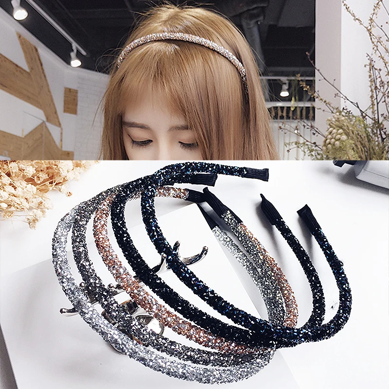 Лидер продаж 1 шт. красочные элегантный Hairband 2018 Новое поступление 7 цветов Мода Crystal Shine Для женщин повязка на голову